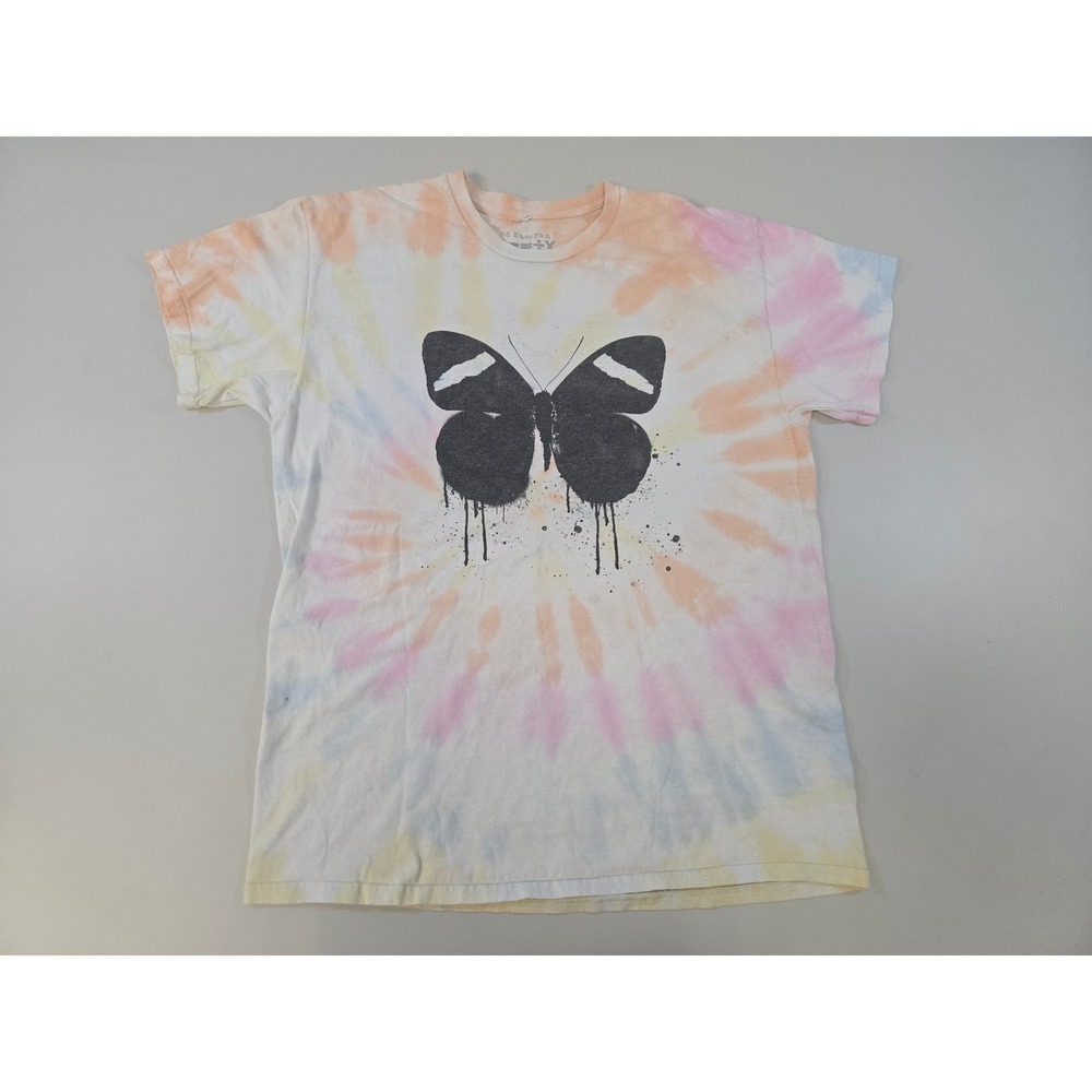 Ed Sheeran Mathematics Tour Tie Dye Butterfly Graphic T-Shirt Mens Large